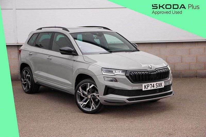 Meteor grey Used 2024 Skoda Karoq SportLine SUV | £27,145 (Good price) - Image 1/4