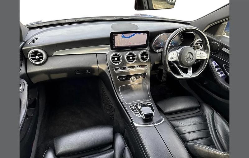 Used Mercedes C300 AMG line 241 HP (177 kW) 2019 Blue Sedan