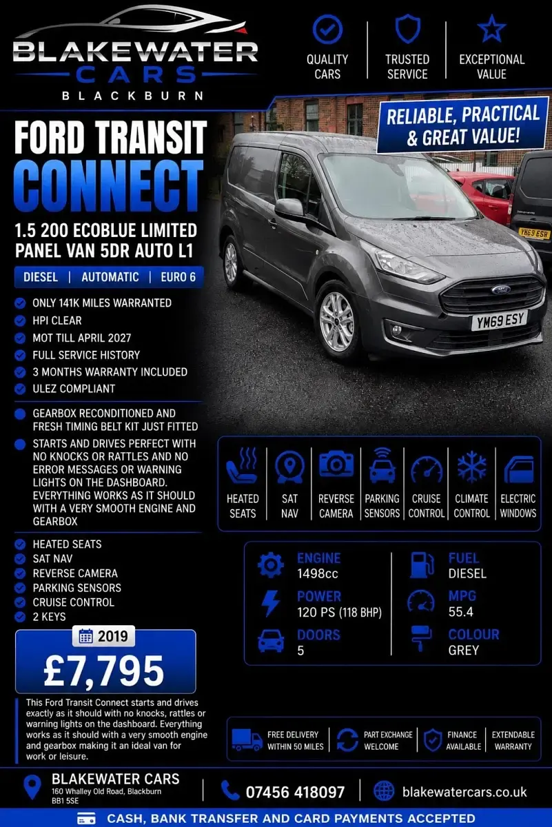 Used Ford Transit Connect Limited 120 HP (88 kW) 2019 Grey MPV