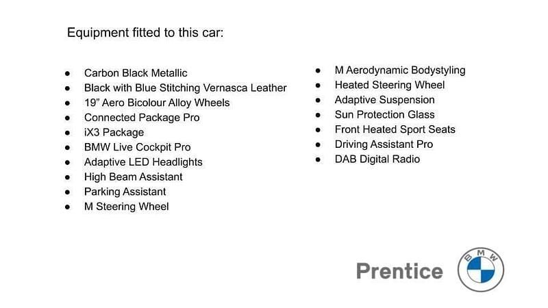 Black Used 2022 BMW iX3 M Sport SUV | £25,995 (Fair price) - Image 1/1