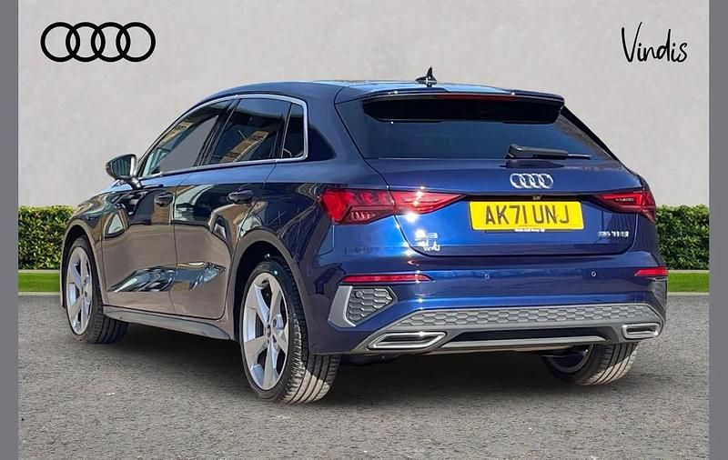 Used Audi A3 S-Line 147 HP (108 kW) 2021 Blue Sedan