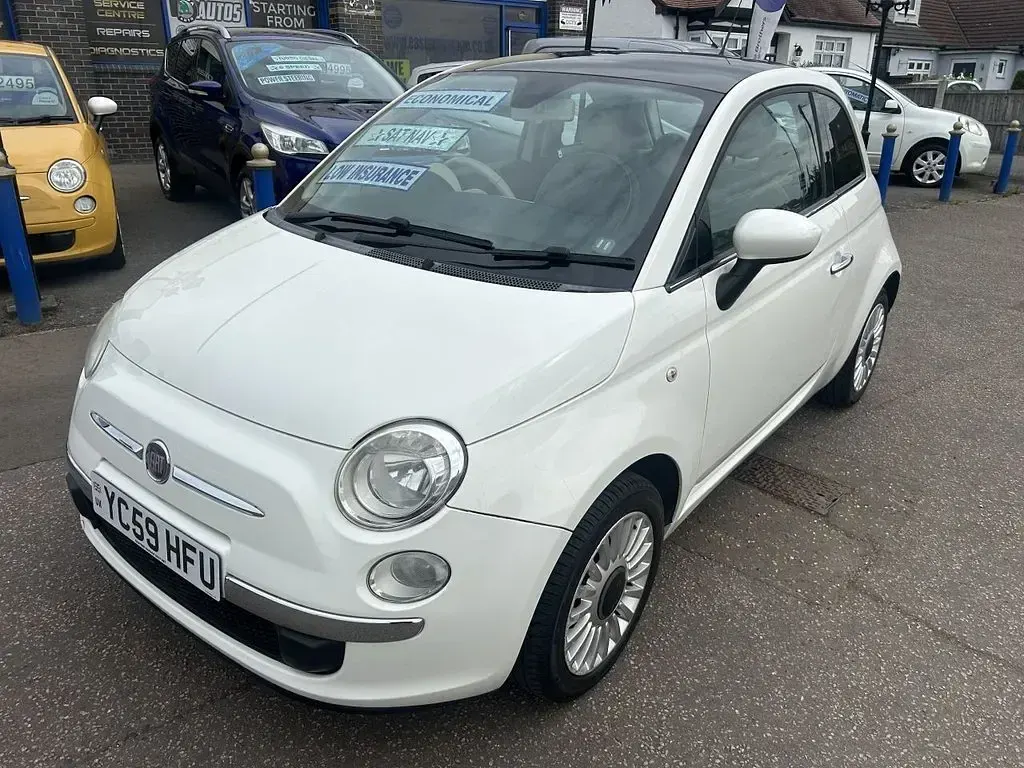 Used Fiat 500 Lounge 69 HP (50 kW) 2009 White Cabriolet