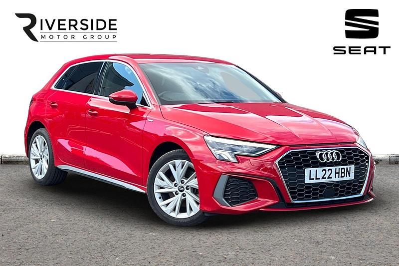 Tango red Used 2022 Audi A3 Sportback e-tron S-Line Sedan | £19,790 (Fair price) - Image 1/4
