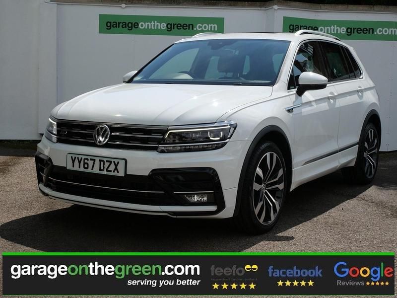 Pure white Used 2017 VW Tiguan R-line SUV | £21,495 (Expensive) - Image 1/4