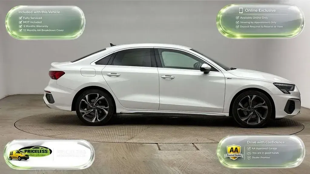 Used Audi A3 S-Line 150 HP (110 kW) 2024 White Sedan