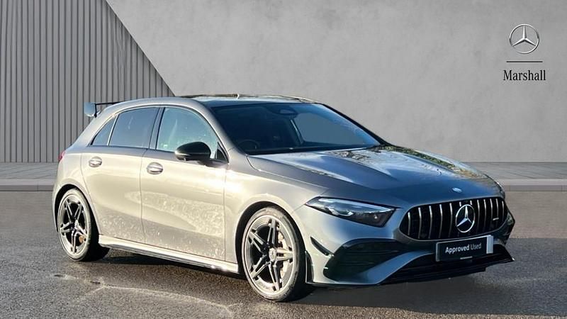 Mountain grey metallic Used 2024 Mercedes A35 AMG Premium Plus Hatchback | £37,740 (A bit pricey) - Image 1/4