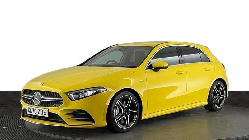 Yellow Used 2020 Mercedes A35 AMG Exclusive Hatchback | £21,770 (Fair price) - Image 1/4