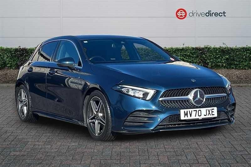 Used Mercedes A180 AMG line 136 HP (100 kW) 2020 Blue Hatchback