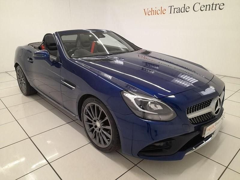 Used Mercedes SLC200 AMG line 184 HP (135 kW) 2016 Blue Cabriolet