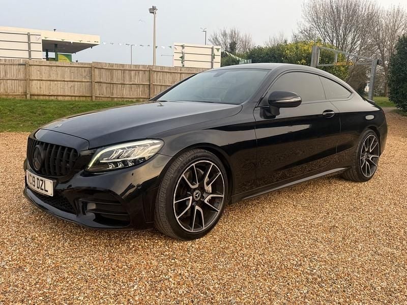 Used Mercedes C300 AMG line 258 HP (189 kW) 2019 Black Coupe