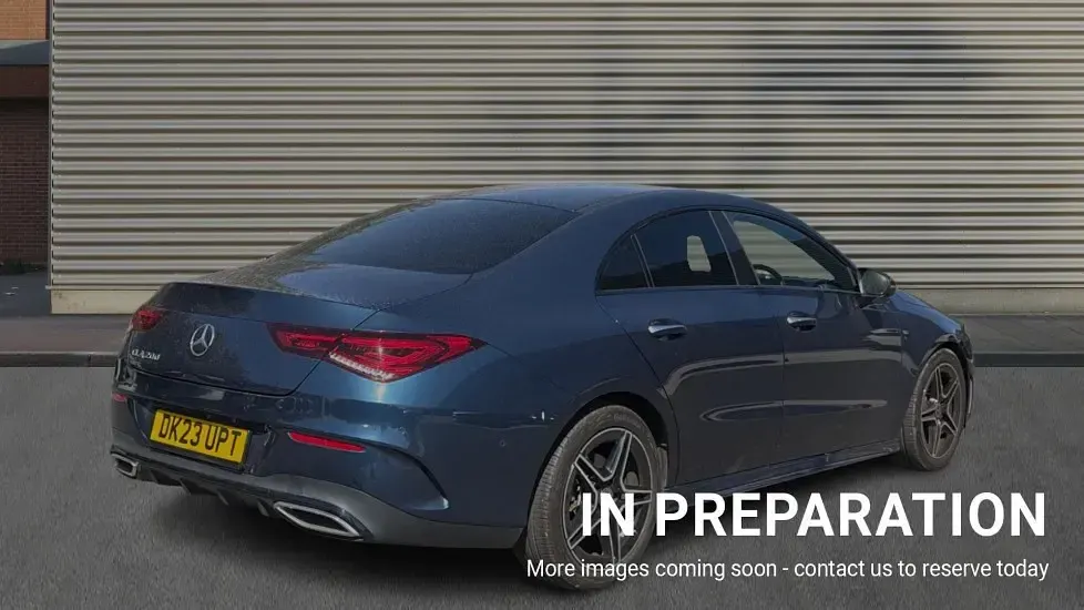 Used Mercedes CLA200 AMG Line Premium 163 HP (119 kW) 2023 Blue Coupe