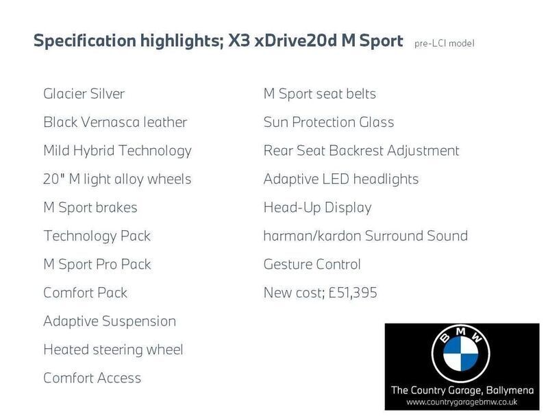 Used BMW X3 M Sport 187 HP (137 kW) 2021 Silver SUV