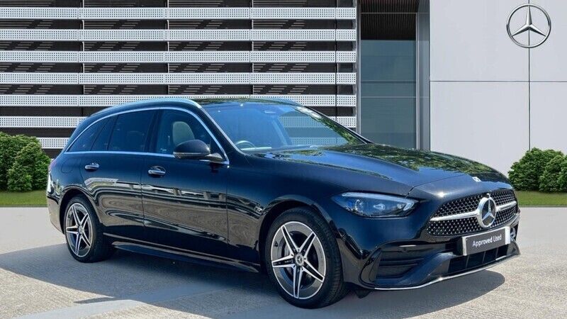Black Used 2023 Mercedes C300e AMG Line Premium Plus Estate | £35,140 (Fair price) - Image 1/4