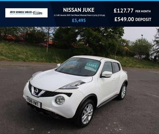 White Used 2016 Nissan Juke Acenta SUV | £5,495 (Fair price) - Image 1/1