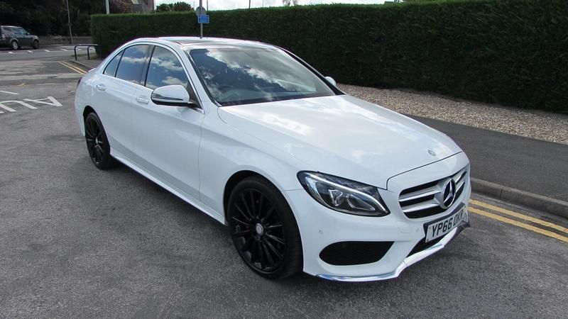 White Used 2017 Mercedes C220 AMG Line Premium Sedan | £13,295 (Fair price) - Image 1/4