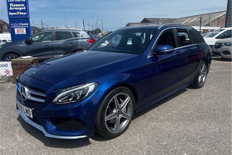 Blue Used 2018 Mercedes C220 AMG line Estate | £15,995 (Fair price) - Image 1/2