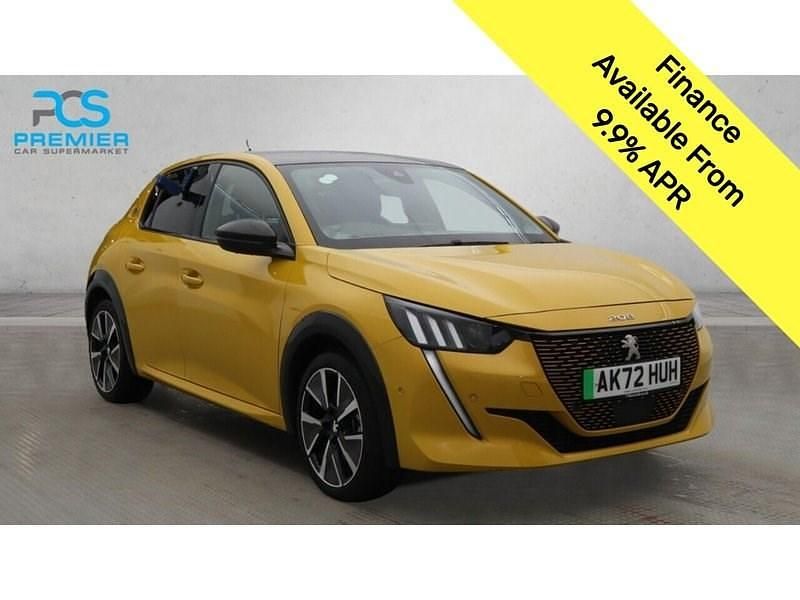 Yellow Used 2022 Peugeot e-208 Premium Hatchback | £14,195 (Fair price) - Image 1/3