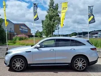 Used Mercedes EQC400 AMG line 300 kW (408 HP) 2024 Metallic paint hightech silver SUV