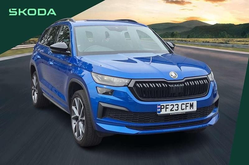 Blue Used 2023 Skoda Kodiaq SportLine SUV | £30,590 (Good price) - Image 1/4
