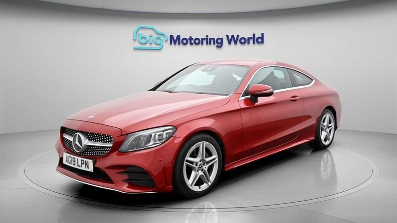 Used Mercedes C200 AMG line 184 HP (135 kW) 2019 Red Coupe
