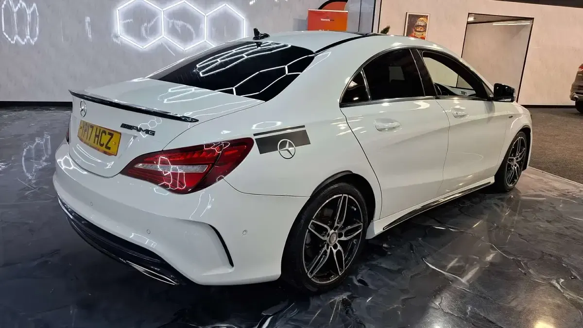 Used Mercedes CLA220 AMG line 177 HP (130 kW) 2017 White Coupe