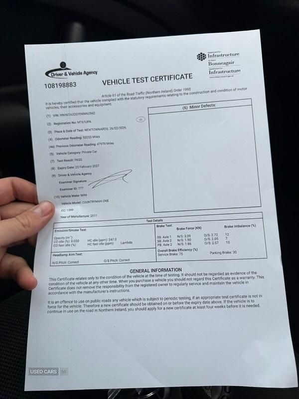 Used Mini ONE 2011 White Hatchback