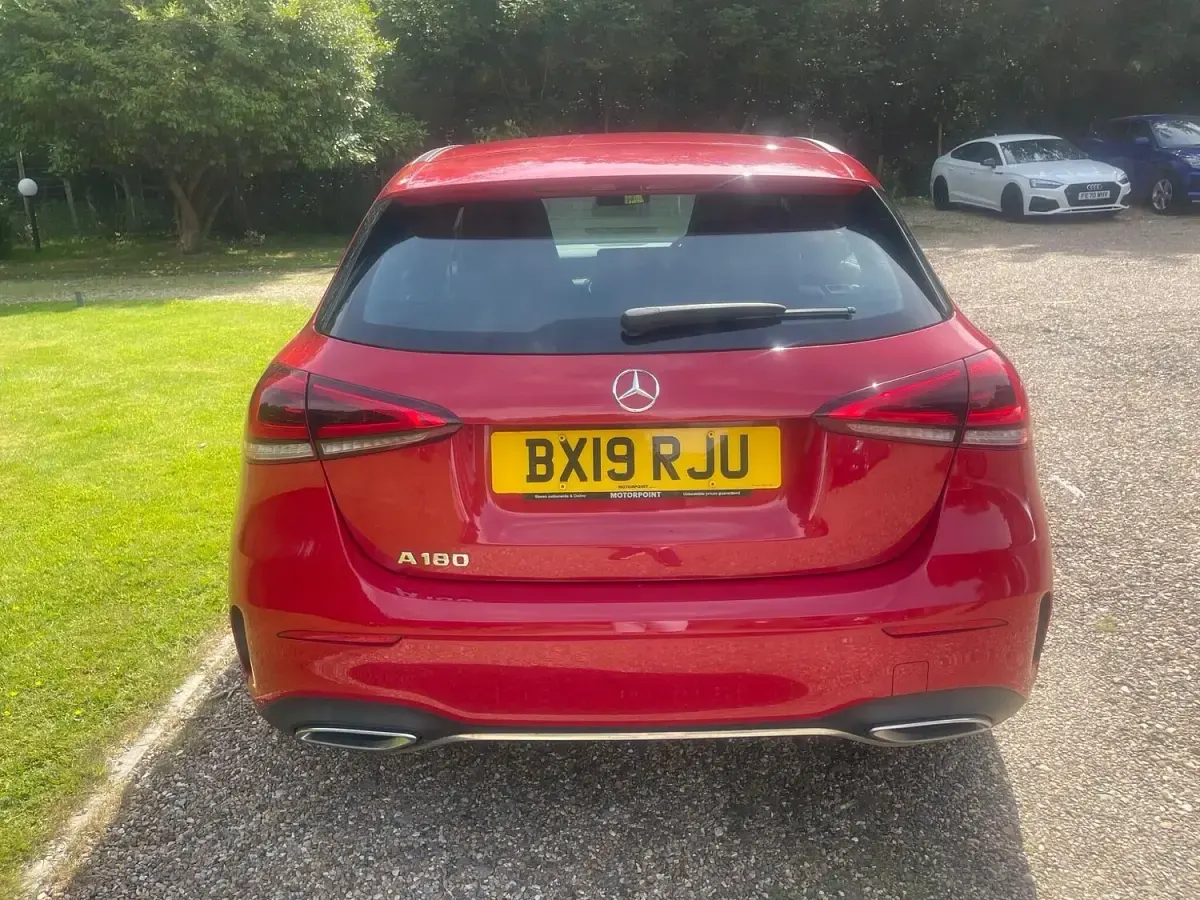 Used Mercedes A180 AMG line 136 HP (100 kW) 2019 Red Hatchback