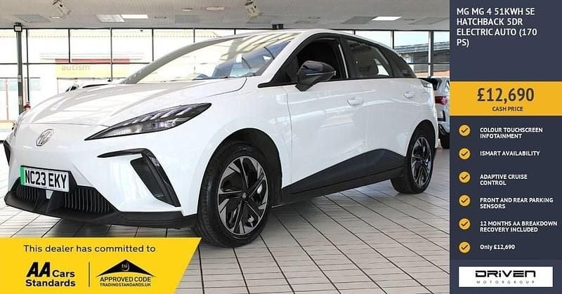 White Used 2023 MG MG4 EV SE Hatchback | £12,690 (Good price) - Image 1/3