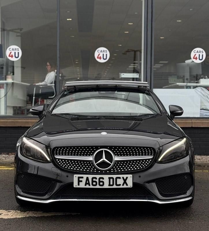 Used Mercedes C220 AMG line 170 HP (125 kW) 2017 Black Cabriolet