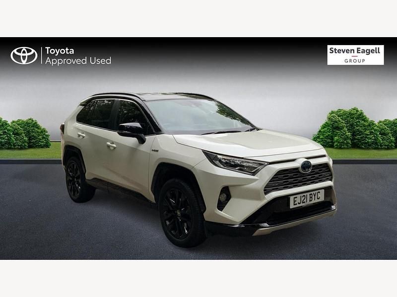 White/black Used 2021 Toyota RAV4 Hybrid SUV | £29,504 (A bit pricey) - Image 1/3