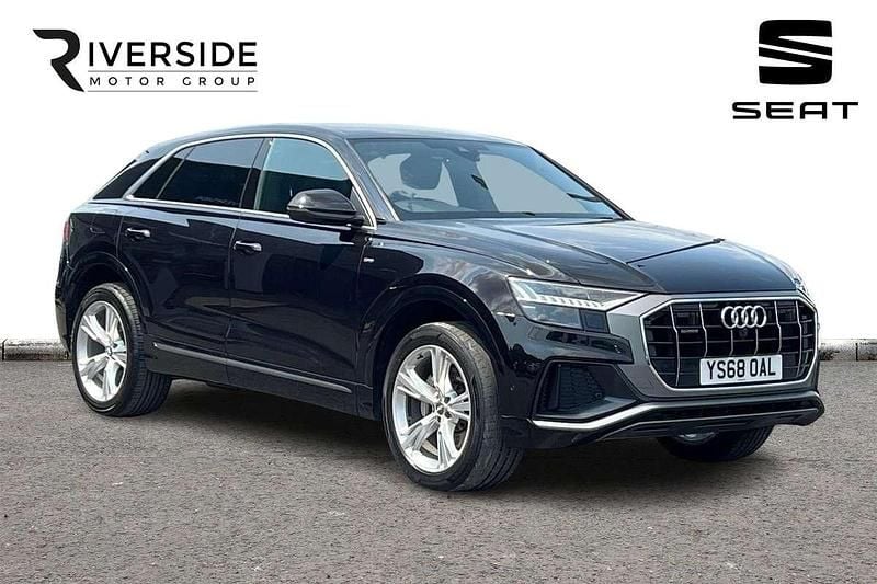 Orca black Used 2018 Audi Q8 S-Line SUV | £32,290 (Good price) - Image 1/4