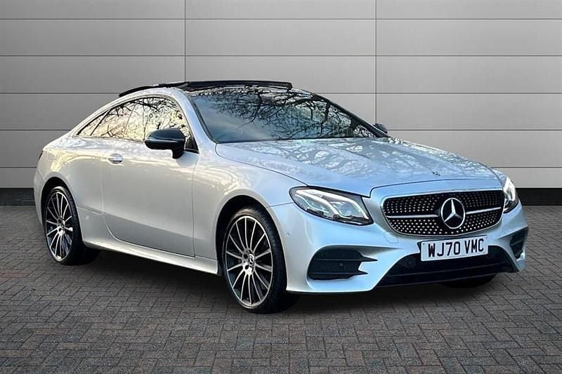 Used Mercedes E400 AMG Line Premium Plus 340 HP (250 kW) 2020 Iridium silver Coupe