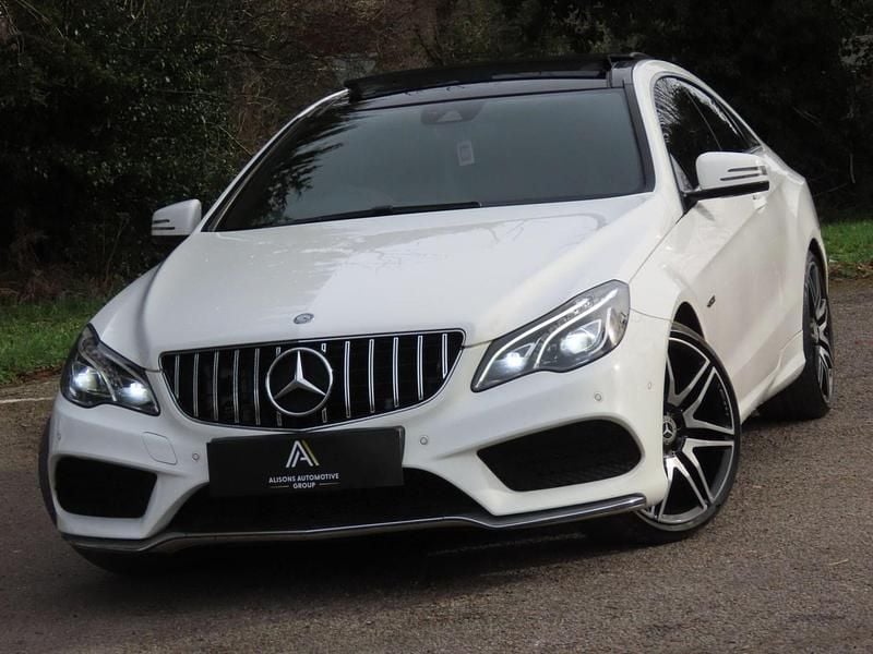 Used Mercedes E220 AMG line 177 HP (130 kW) 2015 White Coupe
