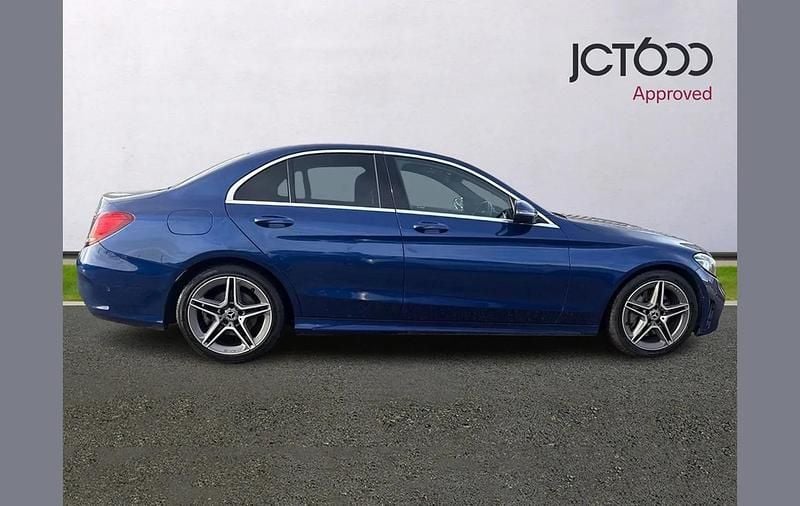 Used Mercedes C300 AMG line 241 HP (177 kW) 2019 Blue Sedan