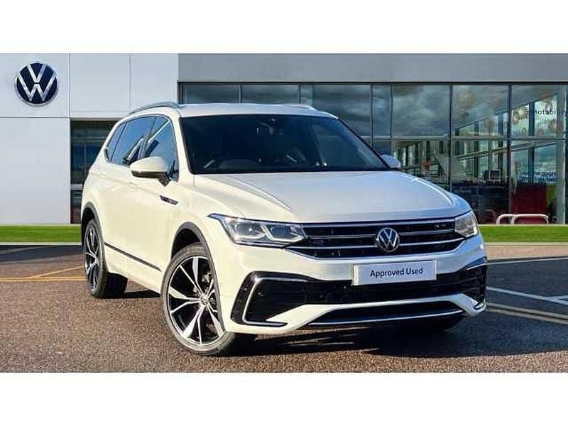 Pure white Used 2025 VW Tiguan Allspace R-line SUV | £33,111 (A bit pricey) - Image 1/4