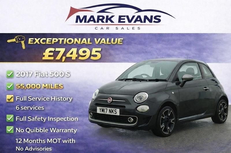 Used Fiat 500 S 69 HP (50 kW) 2017 Black Hatchback