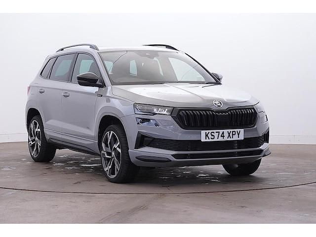 Meteor grey Used 2024 Skoda Karoq SportLine SUV | £27,990 (Fair price) - Image 1/3