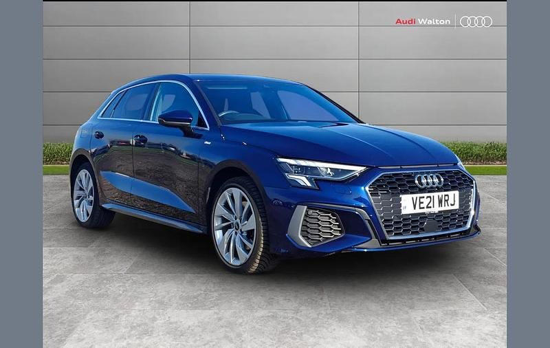 Blue Used 2021 Audi A3 e-tron S-Line Hatchback | £18,690 (Fair price) - Image 1/4
