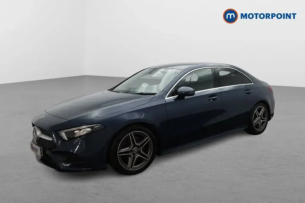 Used Mercedes A250 AMG line 224 HP (164 kW) 2020 Blue Sedan
