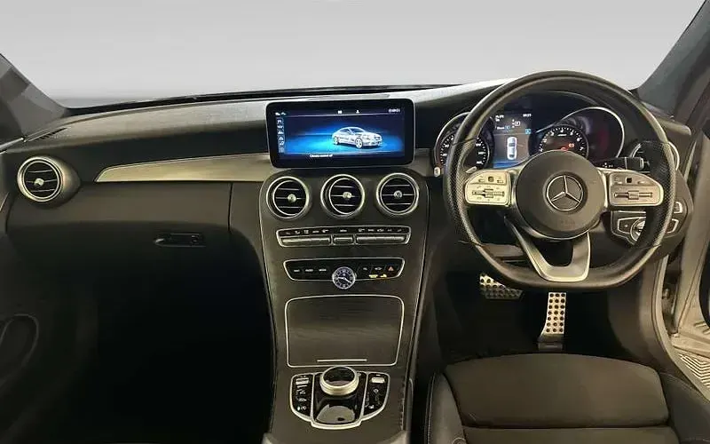 Used Mercedes C200 AMG line 198 HP (145 kW) 2019 Silver Coupe