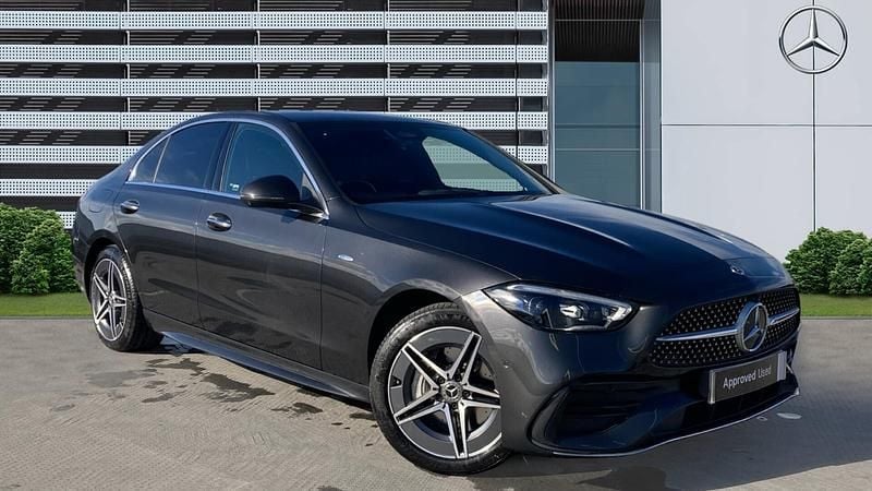 Grey Used 2025 Mercedes C300e AMG Line Premium Plus Sedan | £42,075 (Good price) - Image 1/3