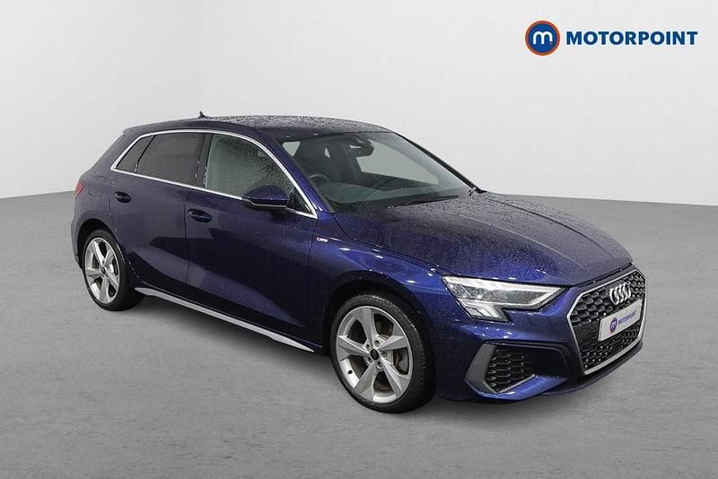 Blue Used 2023 Audi A3 e-tron S-Line Hatchback | £22,699 (Fair price) - Image 1/4