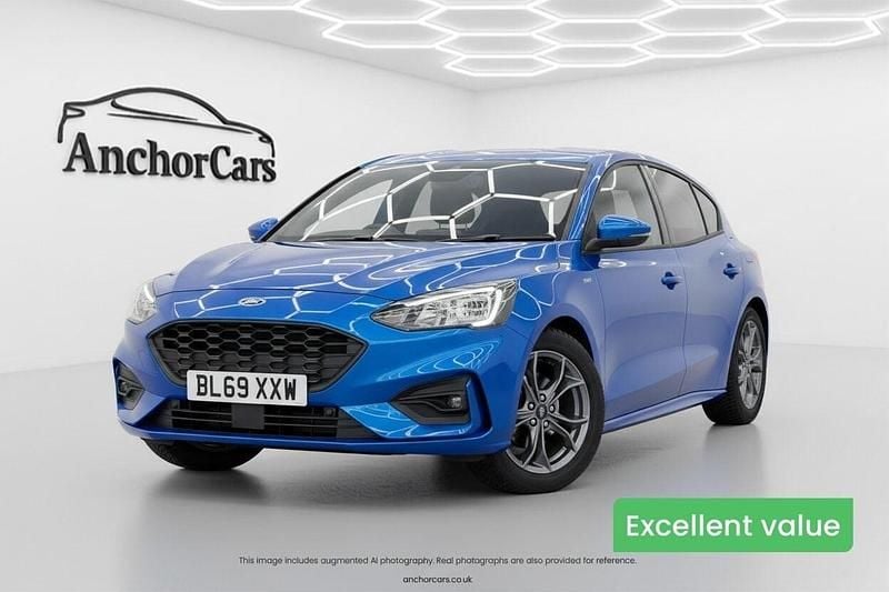 Blue Used 2020 Ford Focus ST-Line Hatchback | £10,690 (Good price) - Image 1/4