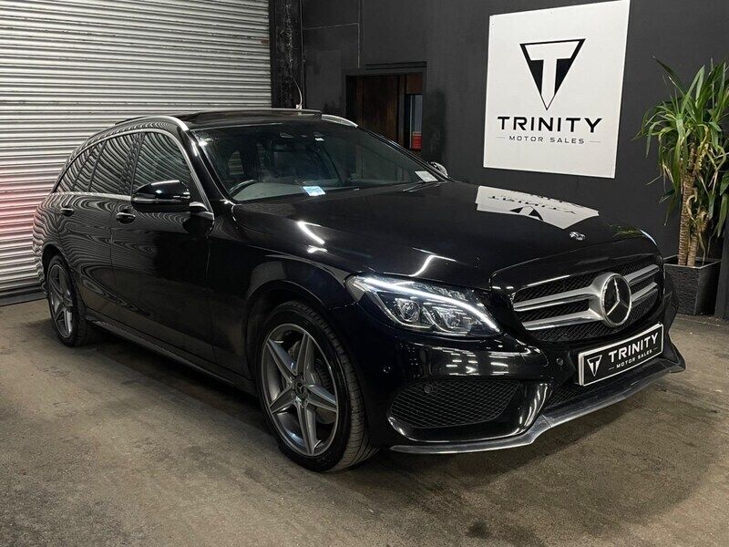 Black Used 2018 Mercedes C220 AMG Line Premium Plus Estate | £12,995 (Fair price) - Image 1/4