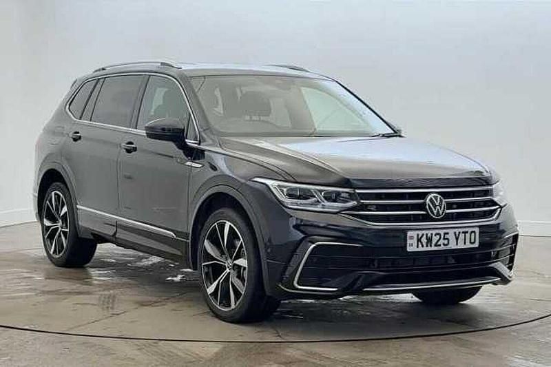 Deep black Used 2025 VW Tiguan Allspace R-line SUV | £34,573 (A bit pricey) - Image 1/4