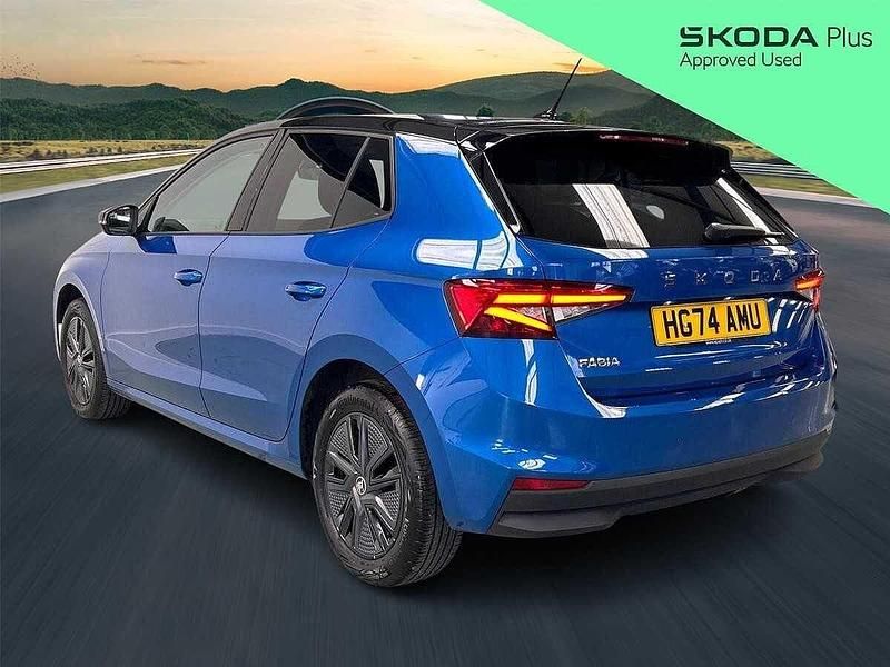 Used Skoda Fabia Colour Edition 85 HP (62 kW) 2025 Race blue metallic black magic pearl effect Hatchback