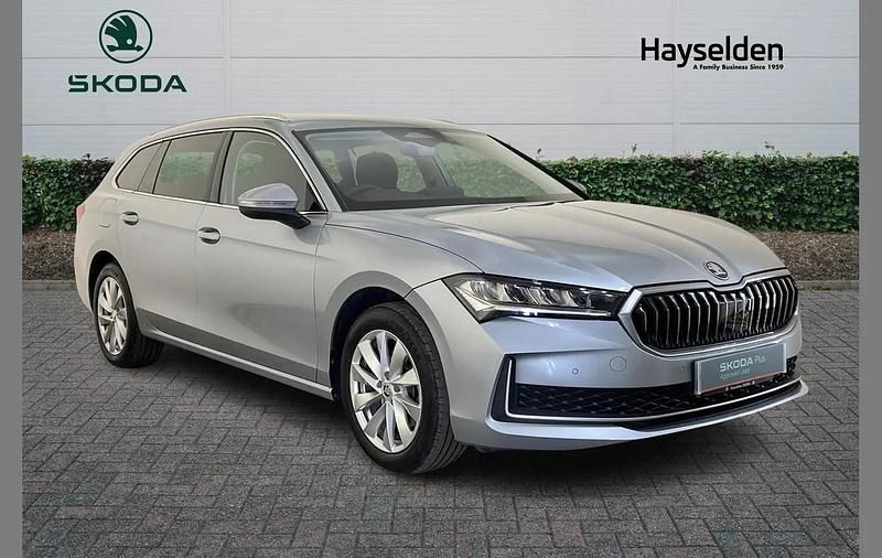 Pebble silver metallic Used 2024 Skoda Superb SE Technology Estate | £26,895 (Expensive) - Image 1/4