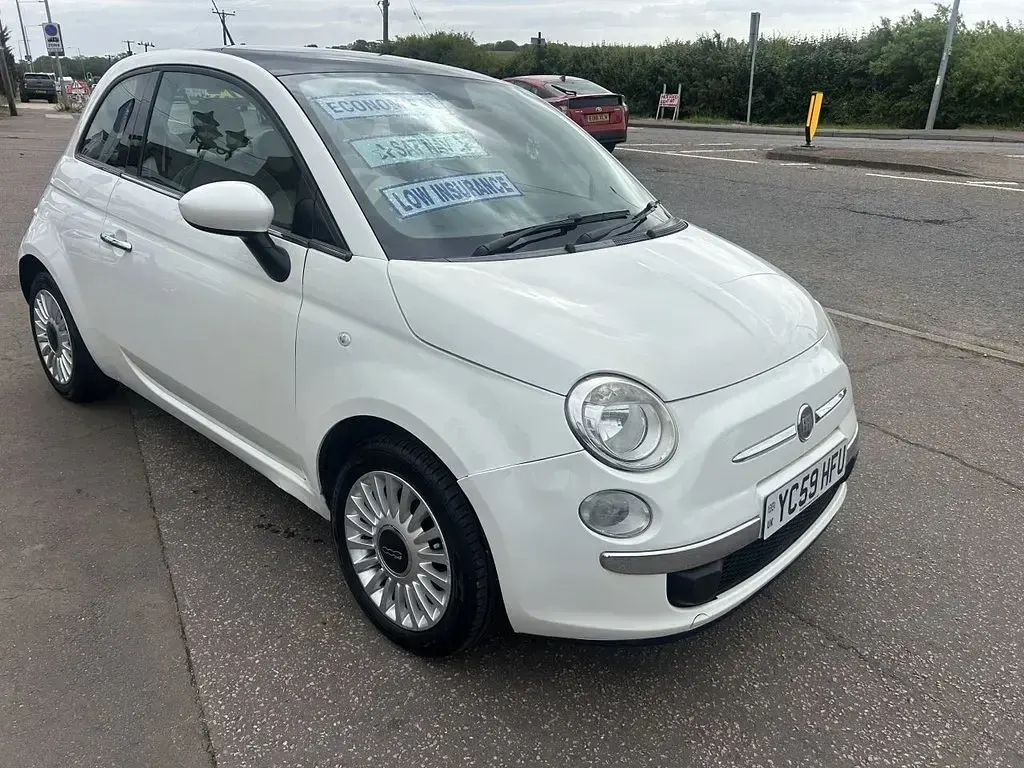 Used Fiat 500 Lounge 69 HP (50 kW) 2009 White Cabriolet
