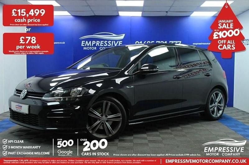 Black Used 2020 VW Golf VII R-line Hatchback | £15,499 (Fair price) - Image 1/4