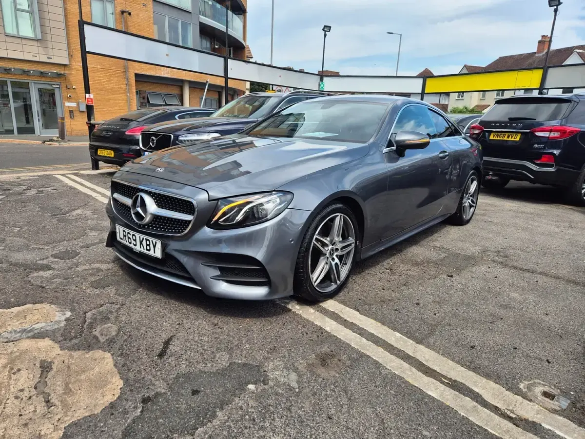 Used Mercedes E220 AMG line 2019 Grey Coupe